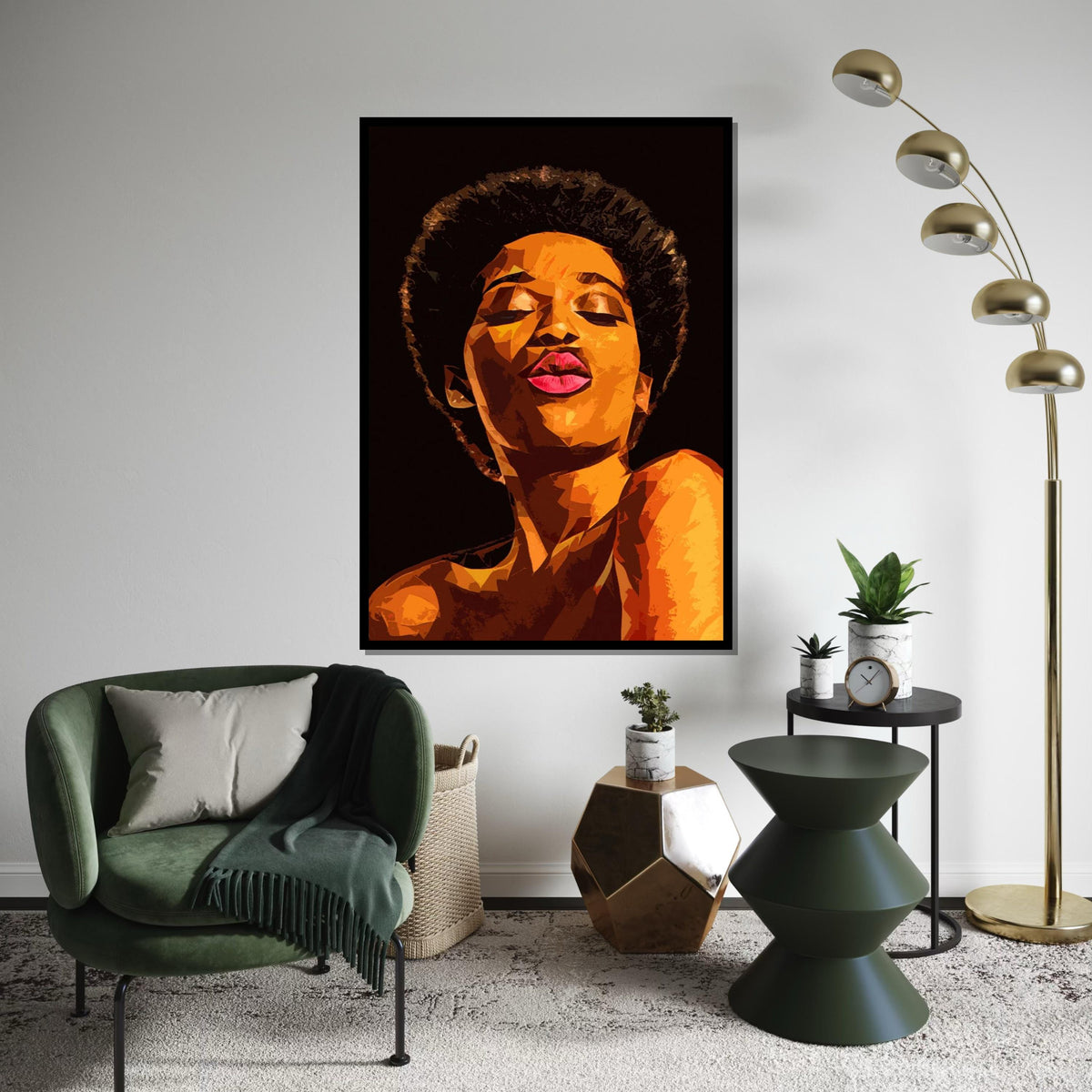 Bold Kiss Canvas, Vibrant Abstract Portrait, Colorful Wall Art, Modern Decor, Wall Canvas Design, Ready to Hang Art, Unique Expression
