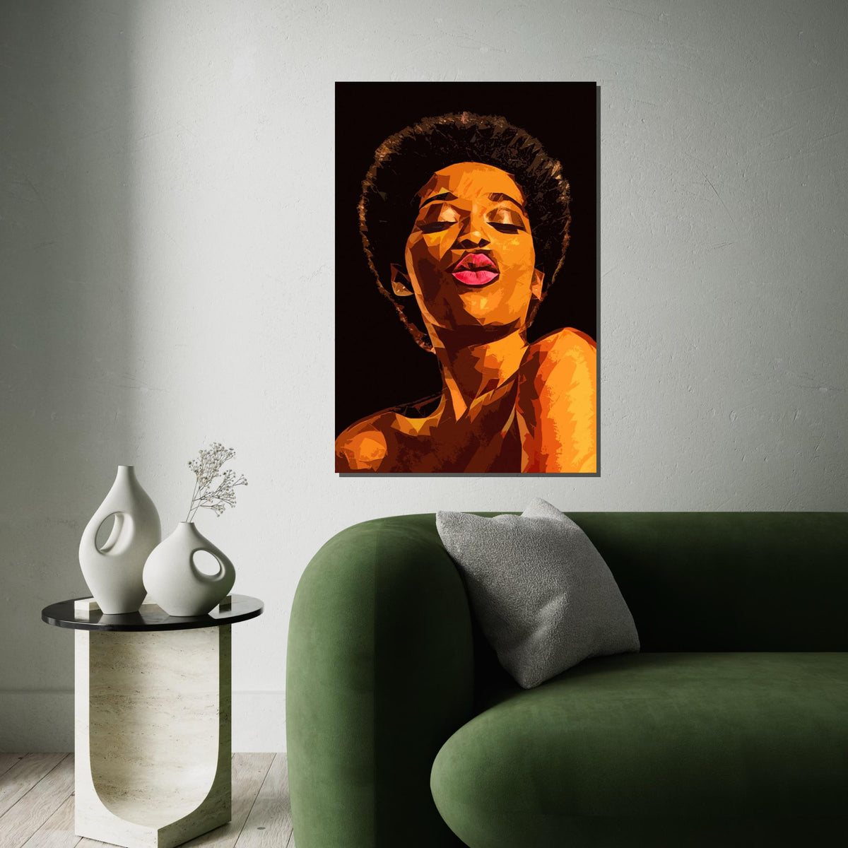 Bold Kiss Canvas, Vibrant Abstract Portrait, Colorful Wall Art, Modern Decor, Wall Canvas Design, Ready to Hang Art, Unique Expression