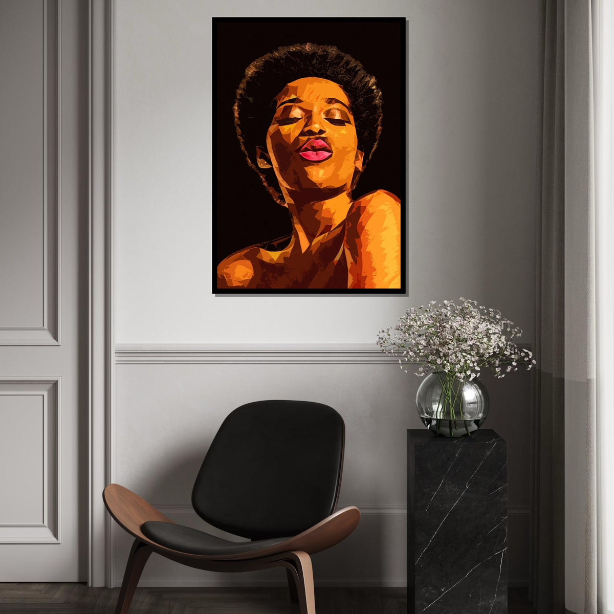 Bold Kiss Canvas, Vibrant Abstract Portrait, Colorful Wall Art, Modern Decor, Wall Canvas Design, Ready to Hang Art, Unique Expression