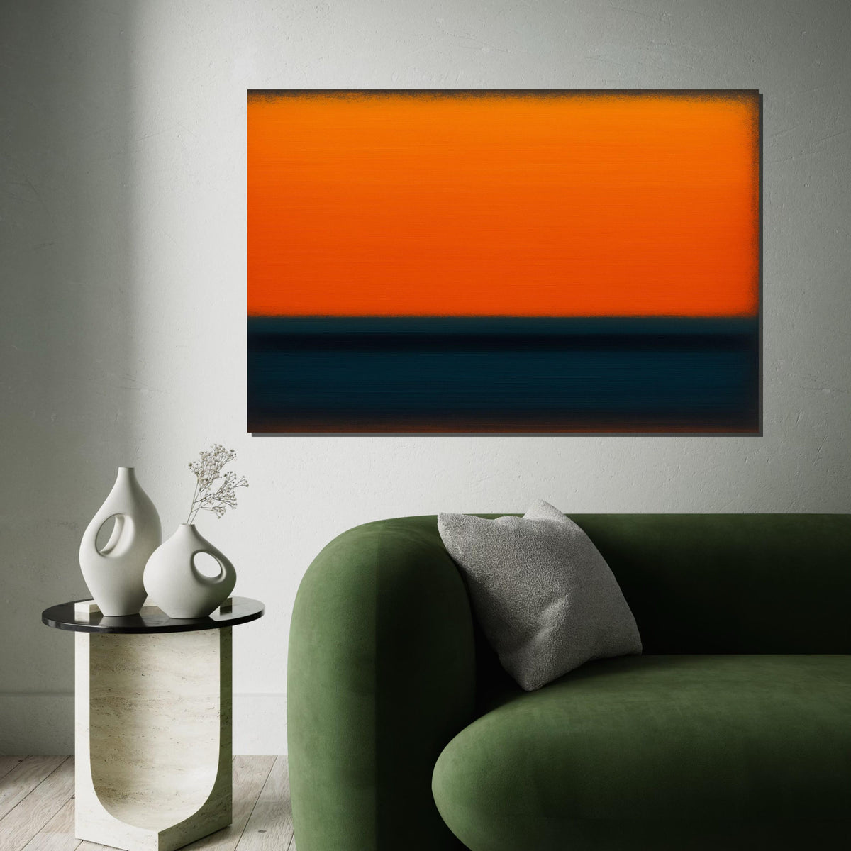 Mark Rothko, Abstract Color Field Canvas, Rothko Orange & Blue, Modern Minimalist Painting, Large Wall Art Decor, Contemporary Gift