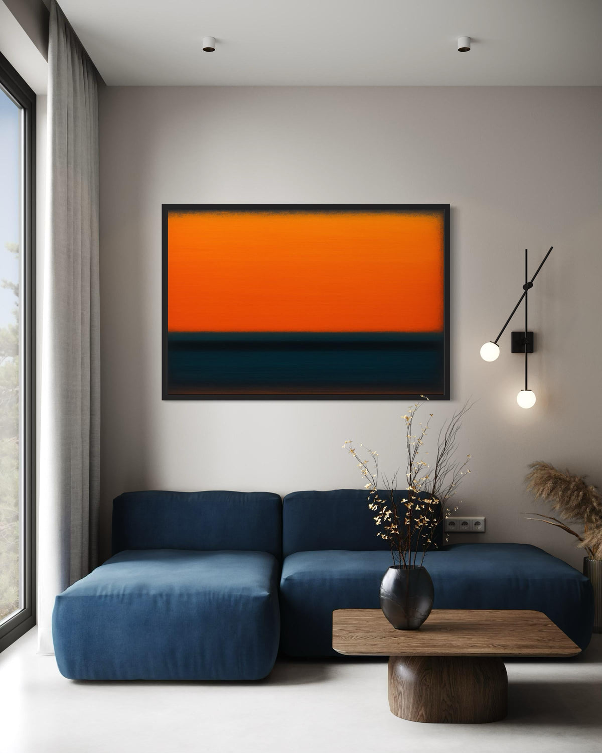 Mark Rothko, Abstract Color Field Canvas, Rothko Orange & Blue, Modern Minimalist Painting, Large Wall Art Decor, Contemporary Gift