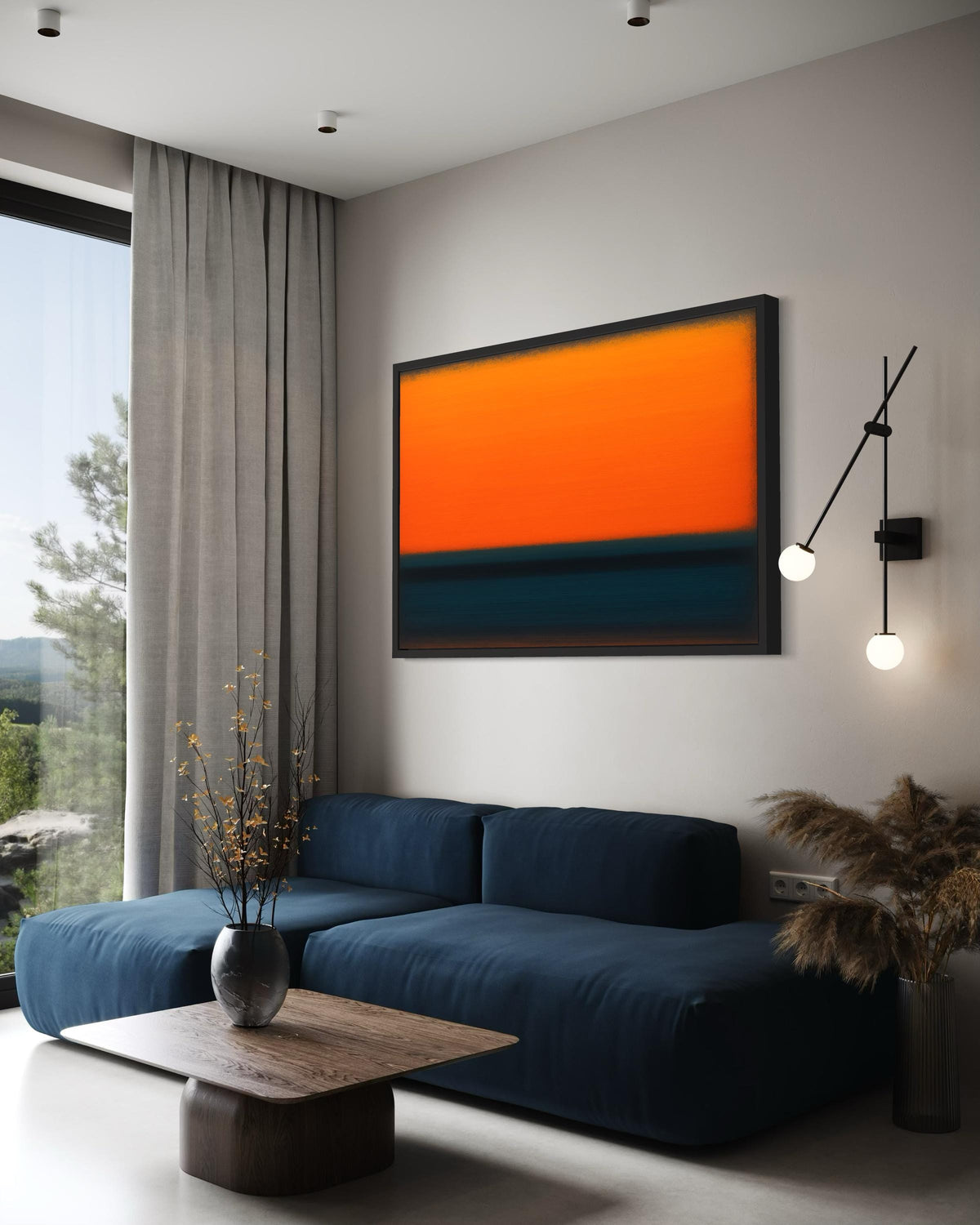 Mark Rothko, Abstract Color Field Canvas, Rothko Orange & Blue, Modern Minimalist Painting, Large Wall Art Decor, Contemporary Gift