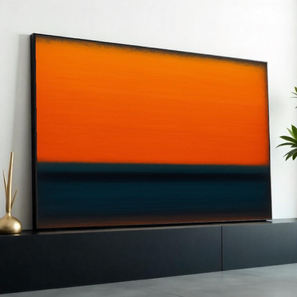 Mark Rothko, Abstract Color Field Canvas, Rothko Orange & Blue, Modern Minimalist Painting, Large Wall Art Decor, Contemporary Gift