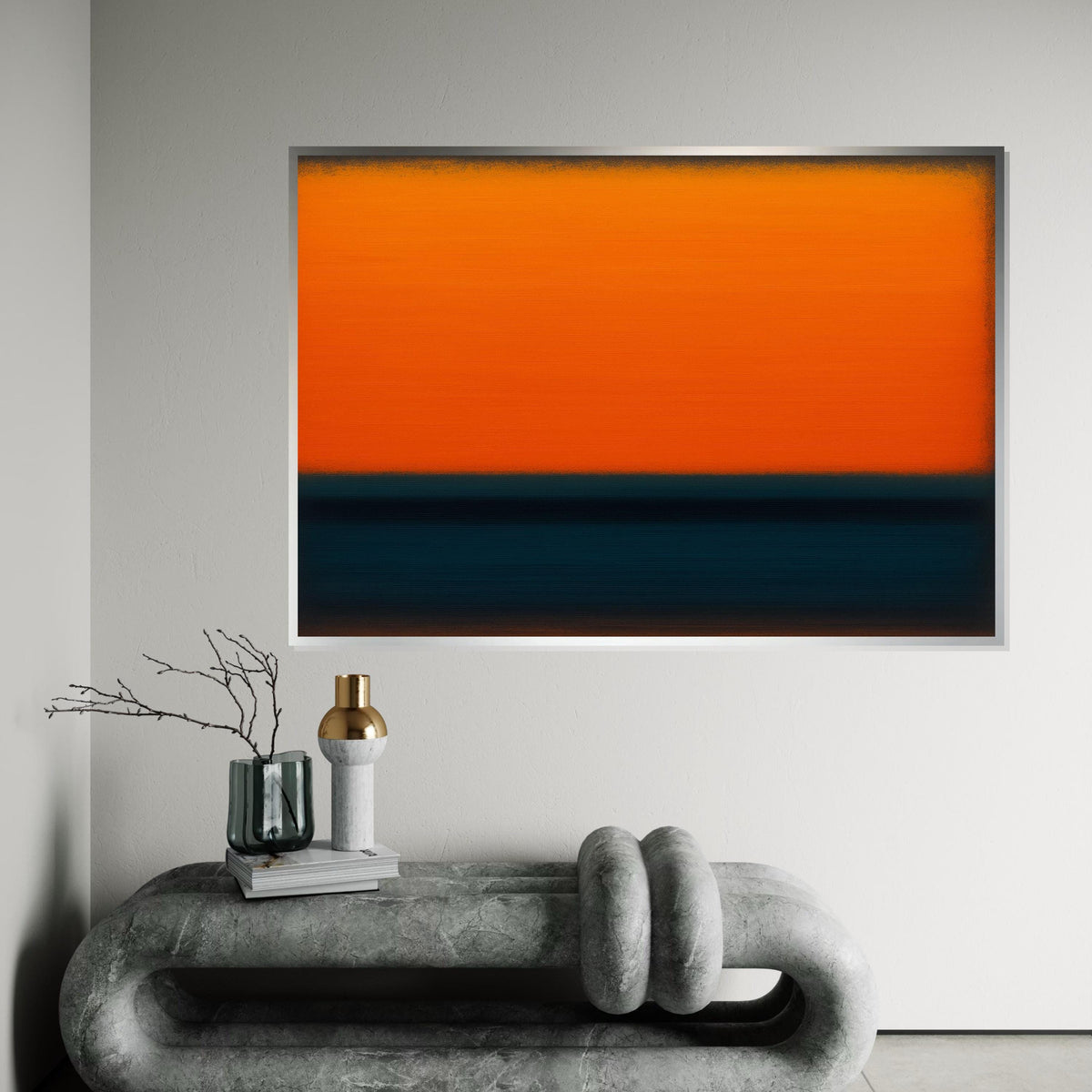 Mark Rothko, Abstract Color Field Canvas, Rothko Orange & Blue, Modern Minimalist Painting, Large Wall Art Decor, Contemporary Gift