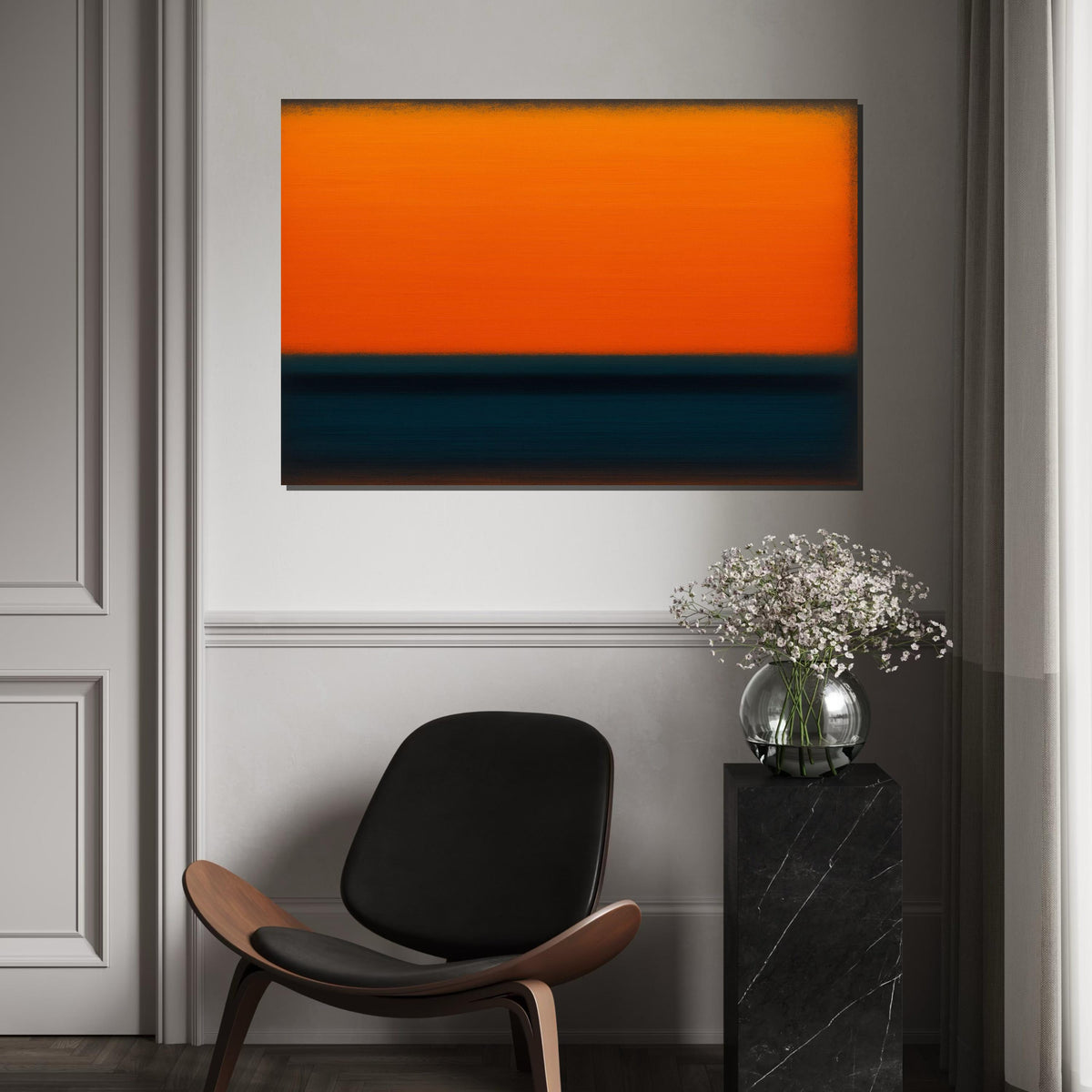 Mark Rothko, Abstract Color Field Canvas, Rothko Orange & Blue, Modern Minimalist Painting, Large Wall Art Decor, Contemporary Gift