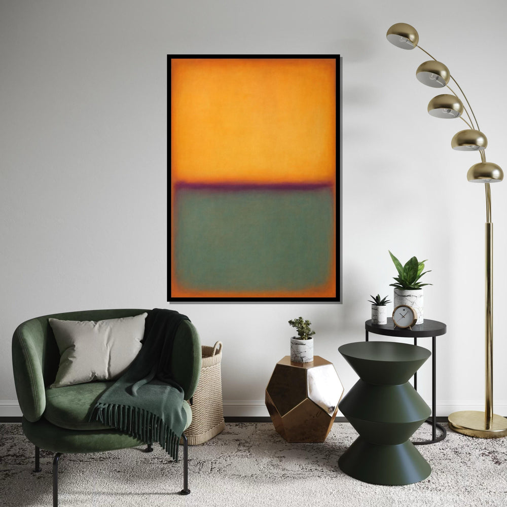 Rothko Color Field Canvas Print – Orange & Teal Minimalist Block Painting, Mid-Century Modern Wall Art, Large Abstract Décor Gift