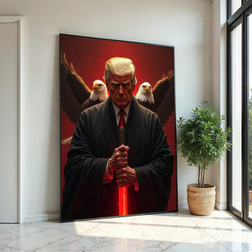 Trump Leader Canvas, Eagle Sword Art, Bald Eagle Poster, Wall Art Canvas Design,President of the United States, Ready to Hang Decoration