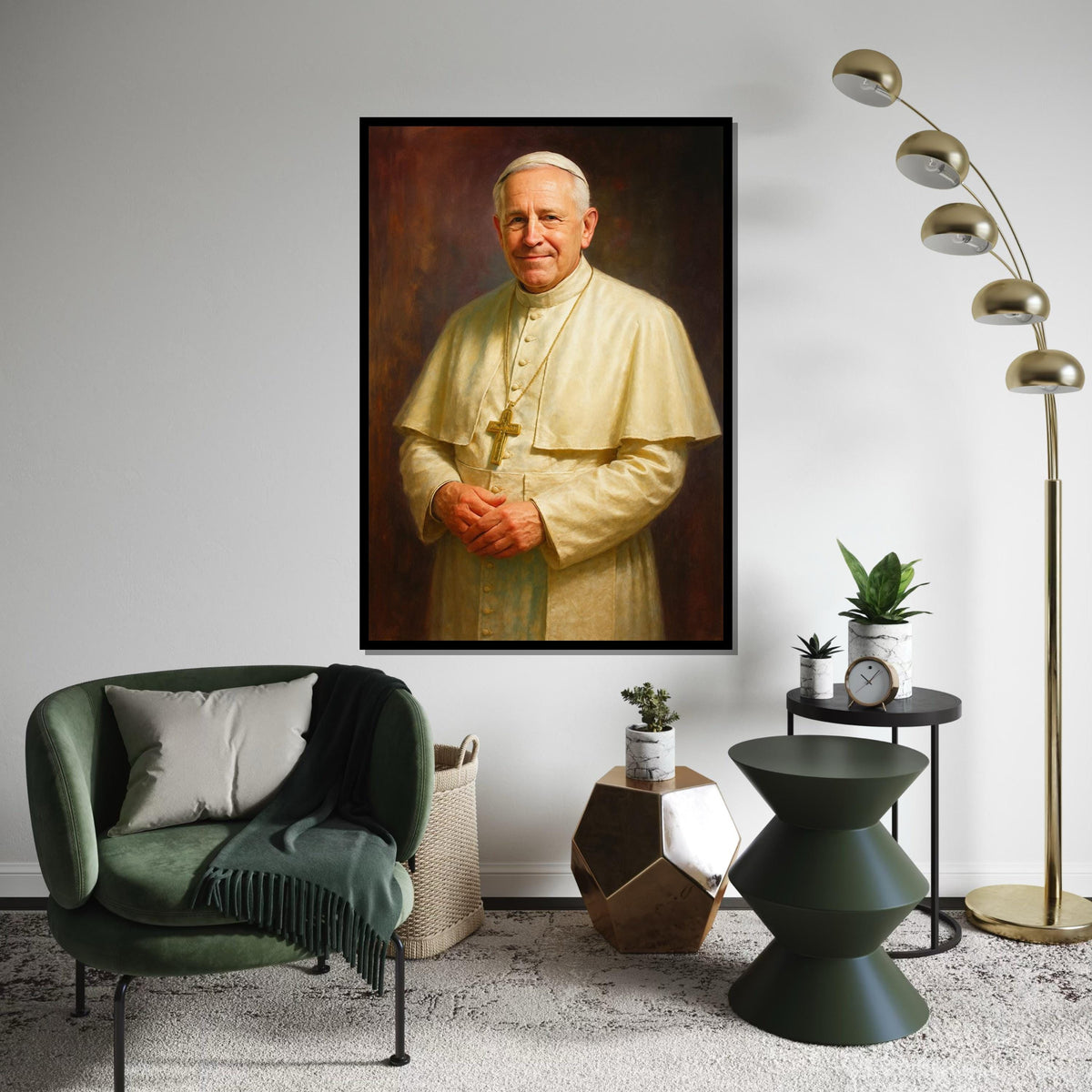 Robert Francis Prevost Canvas Art, Realistic Pope Portrait, Vatican Wall Decor, Catholic Religious Gift, Spiritual Painting