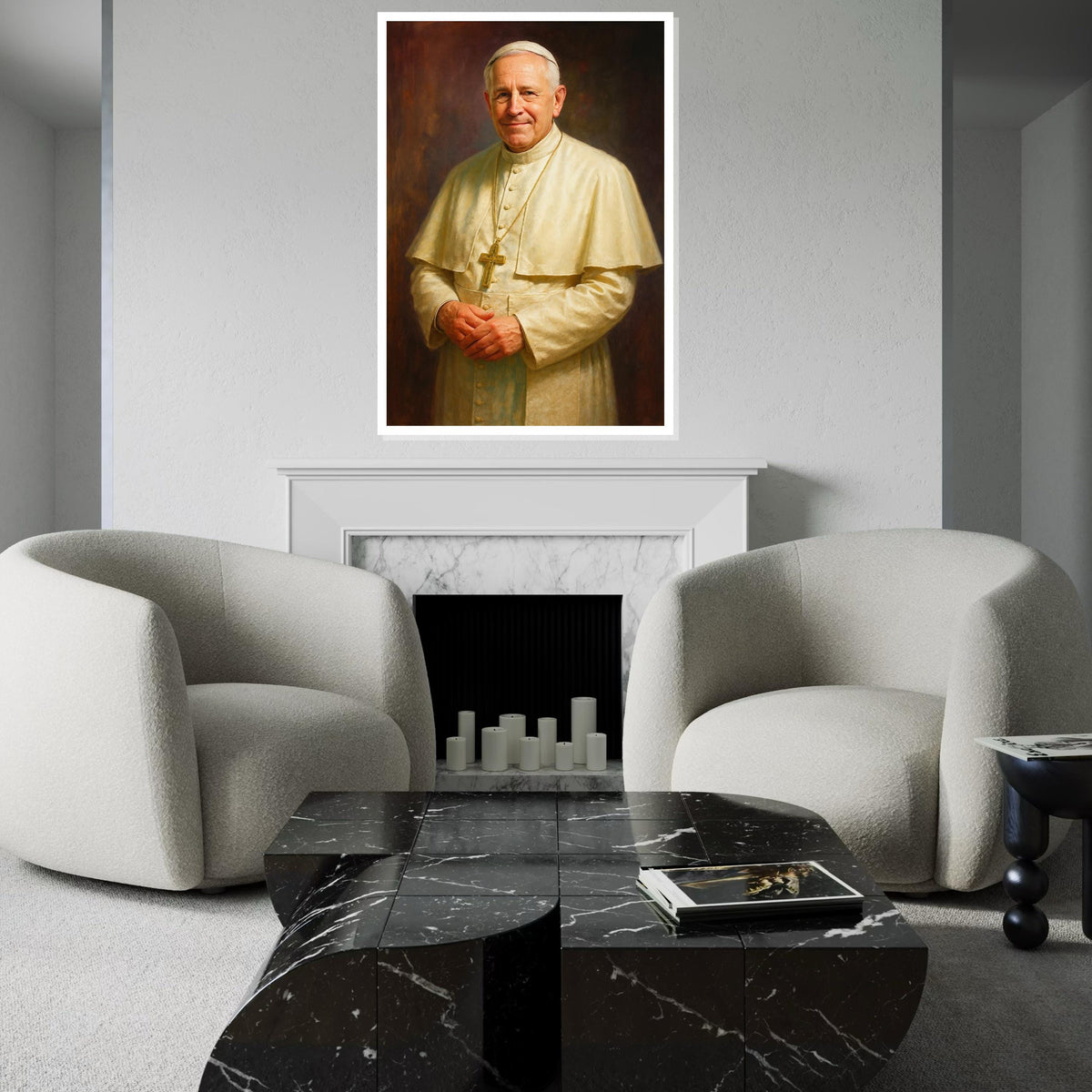 Robert Francis Prevost Canvas Art, Realistic Pope Portrait, Vatican Wall Decor, Catholic Religious Gift, Spiritual Painting