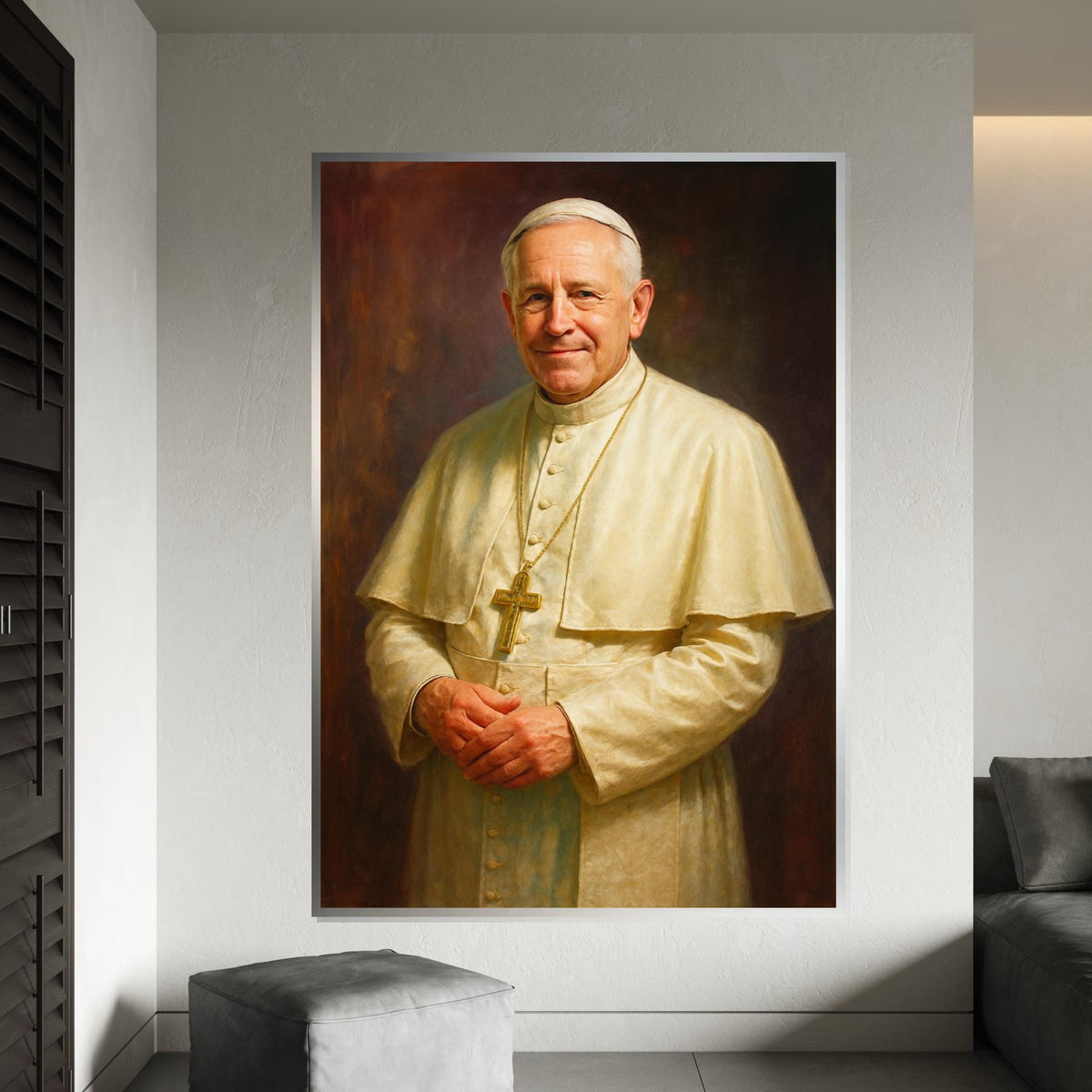 Robert Francis Prevost Canvas Art, Realistic Pope Portrait, Vatican Wall Decor, Catholic Religious Gift, Spiritual Painting
