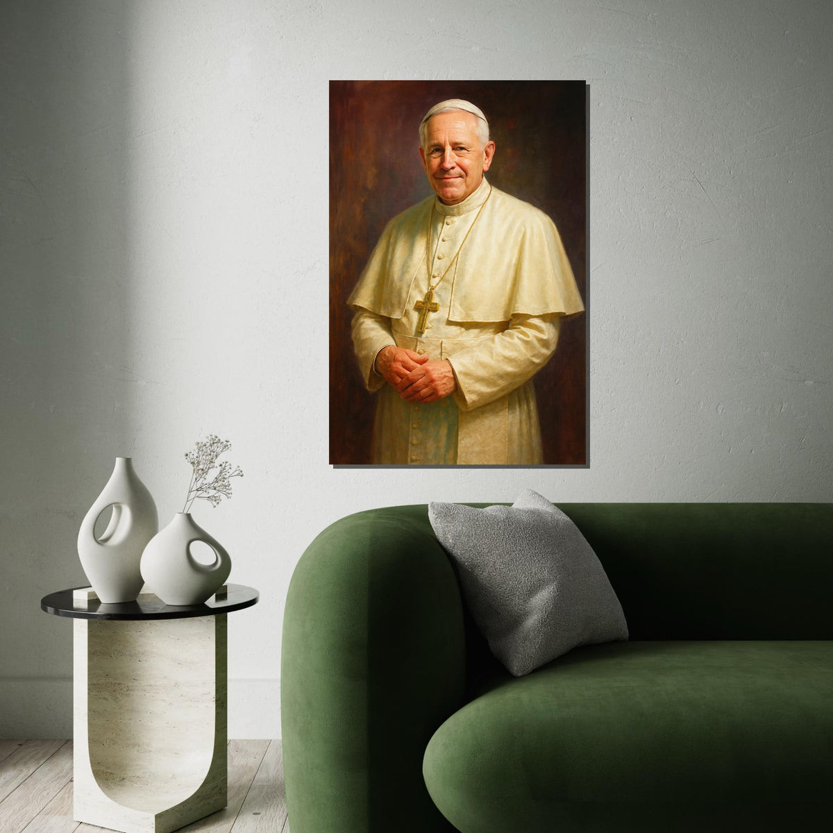 Robert Francis Prevost Canvas Art, Realistic Pope Portrait, Vatican Wall Decor, Catholic Religious Gift, Spiritual Painting