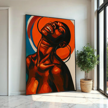 Afrocentric Canvas Art, Bold African Woman Portrait, Modern Wall Art, Vibrant Black Woman Painting, Contemporary Home Decor