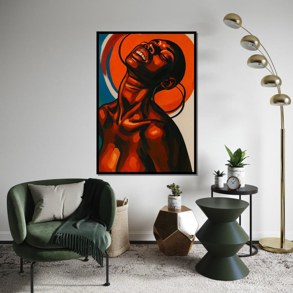 Afrocentric Canvas Art, Bold African Woman Portrait, Modern Wall Art, Vibrant Black Woman Painting, Contemporary Home Decor