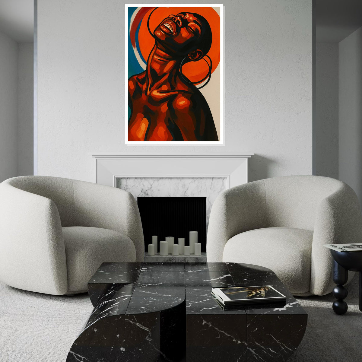 Afrocentric Canvas Art, Bold African Woman Portrait, Modern Wall Art, Vibrant Black Woman Painting, Contemporary Home Decor