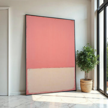 Blush Pink,Cream Abstract Canvas Print, Rothko Inspired Large Minimalist Wall Art, Modern Living Room Bedroom Decor