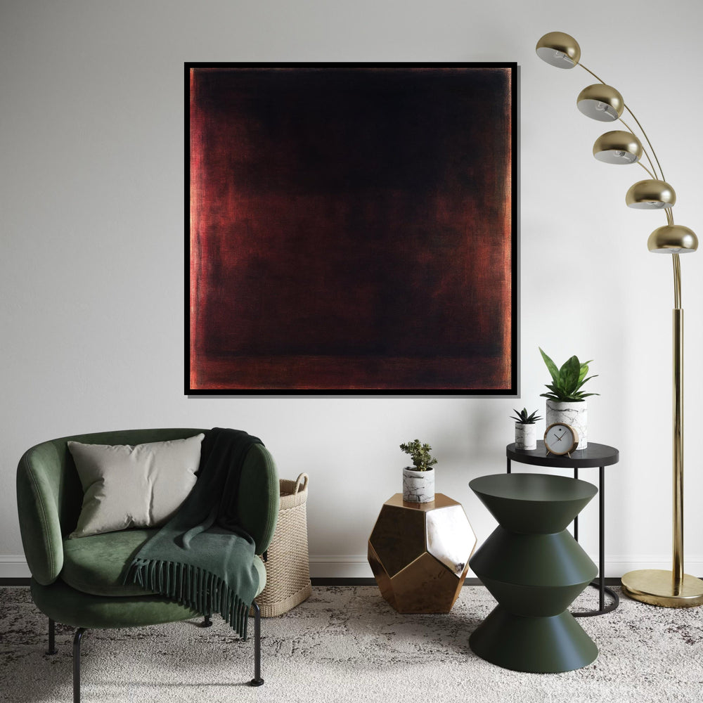 Dark Burgundy,Black Abstract Canvas Print, Rothko Inspired Minimalist Large Wall Art for Living Room Bedroom Office Decor