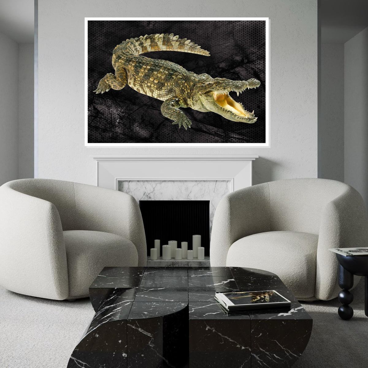 Crocodile Canvas Wall Art, Ferocious Crocodile Print, Animal Poster, Wall Art Canvas Design, Ready To Hang Decoration