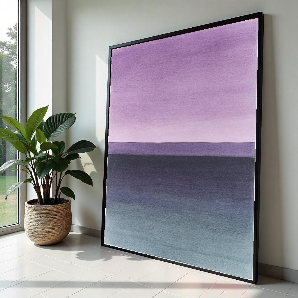Mark Rothko, Purple & Teal Horizon Oil-Painting Style Canvas Print – Rothko Inspired Minimalist Abstract Wall Art, Modern Living Room Decor