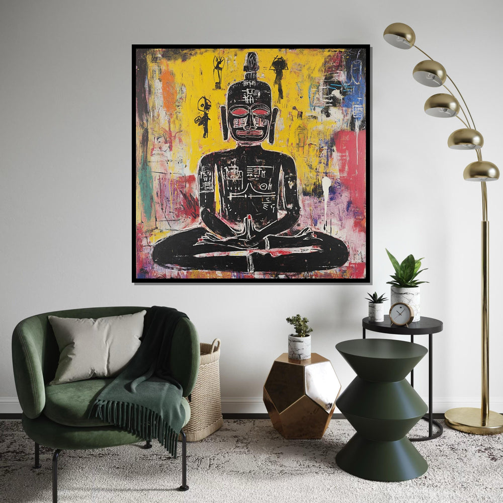 Abstract Buddha Canvas, Spiritual Wall Art, Colorful Meditation Print, Zen Art, Wall Art Canvas Design, Ready To Hang Decoration