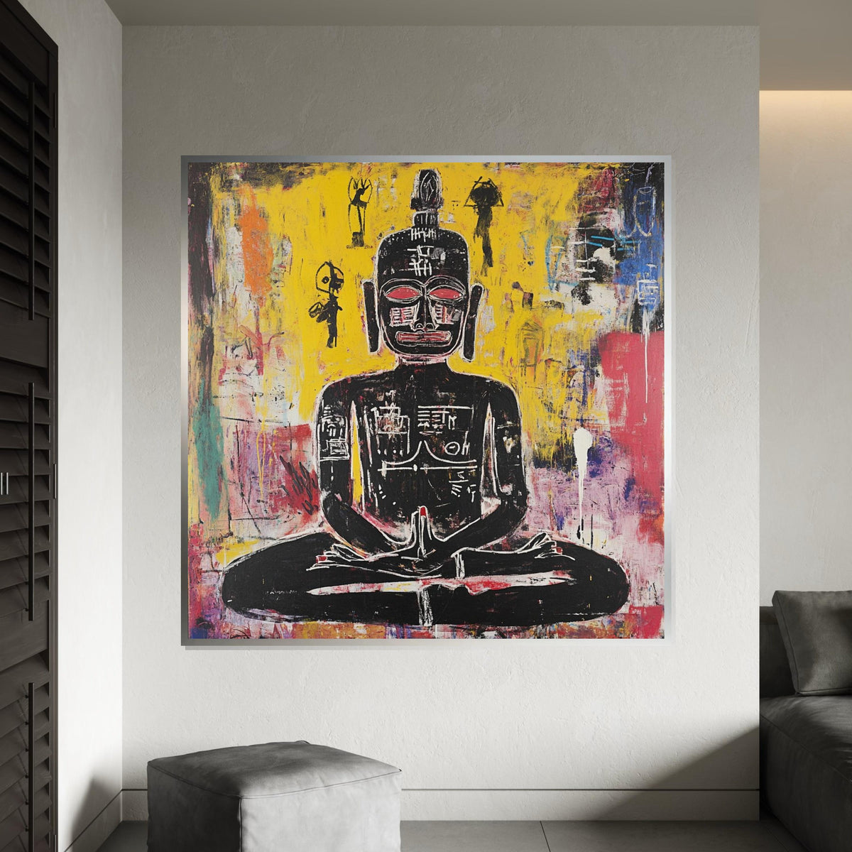 Abstract Buddha Canvas, Spiritual Wall Art, Colorful Meditation Print, Zen Art, Wall Art Canvas Design, Ready To Hang Decoration