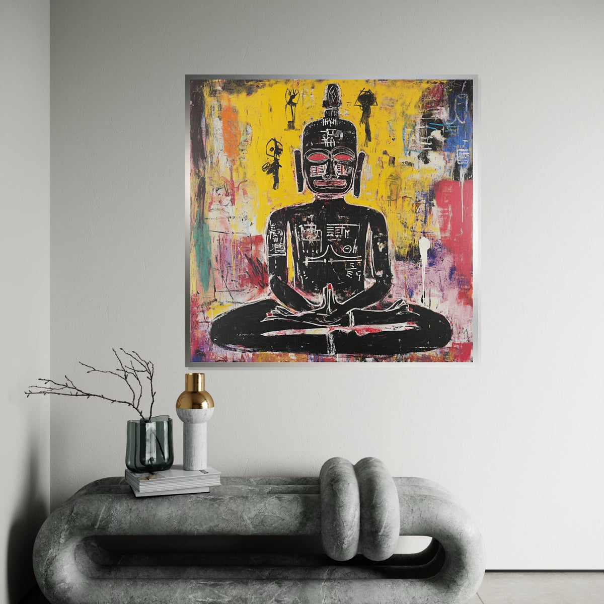 Abstract Buddha Canvas, Spiritual Wall Art, Colorful Meditation Print, Zen Art, Wall Art Canvas Design, Ready To Hang Decoration