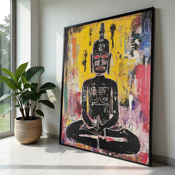 Abstract Buddha Canvas, Spiritual Wall Art, Colorful Meditation Print, Zen Art, Wall Art Canvas Design, Ready To Hang Decoration