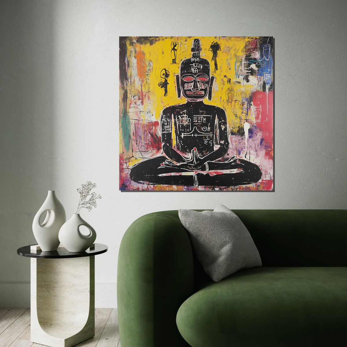 Abstract Buddha Canvas, Spiritual Wall Art, Colorful Meditation Print, Zen Art, Wall Art Canvas Design, Ready To Hang Decoration