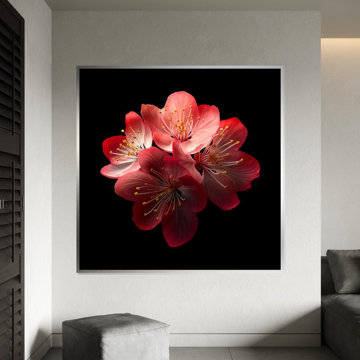 Cherry Blossom Canvas, Floral Wall Art, Pink Flower Print, Nature Poster, Wall Art Canvas Design, Ready to Hang Decoration
