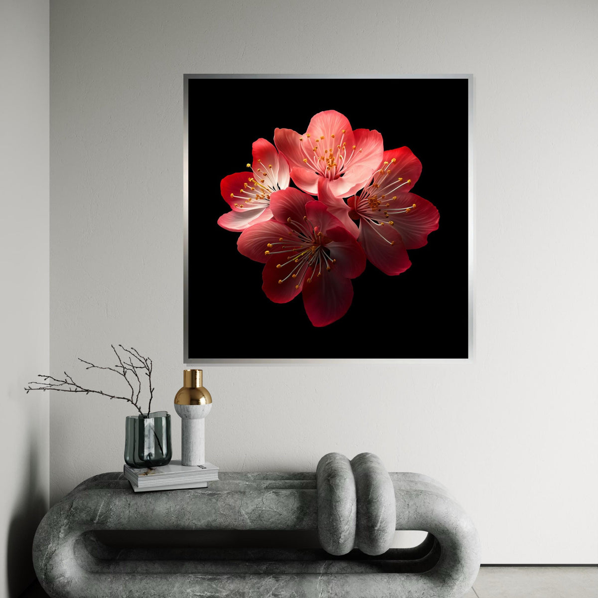 Cherry Blossom Canvas, Floral Wall Art, Pink Flower Print, Nature Poster, Wall Art Canvas Design, Ready to Hang Decoration