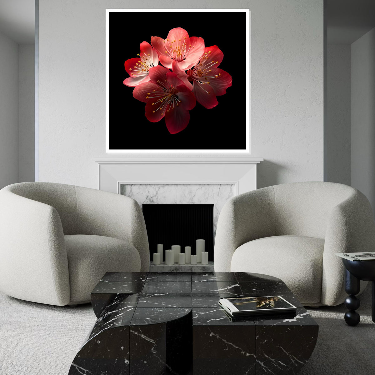 Cherry Blossom Canvas, Floral Wall Art, Pink Flower Print, Nature Poster, Wall Art Canvas Design, Ready to Hang Decoration