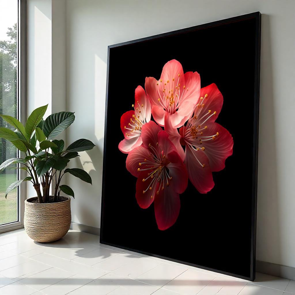 Cherry Blossom Canvas, Floral Wall Art, Pink Flower Print, Nature Poster, Wall Art Canvas Design, Ready to Hang Decoration