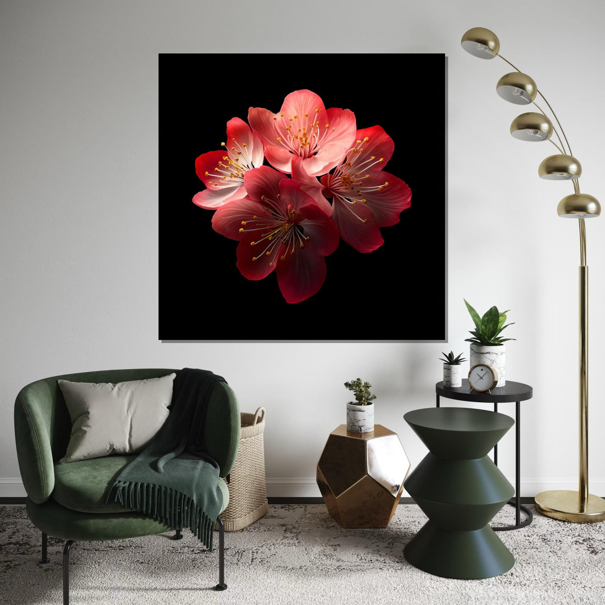 Cherry Blossom Canvas, Floral Wall Art, Pink Flower Print, Nature Poster, Wall Art Canvas Design, Ready to Hang Decoration