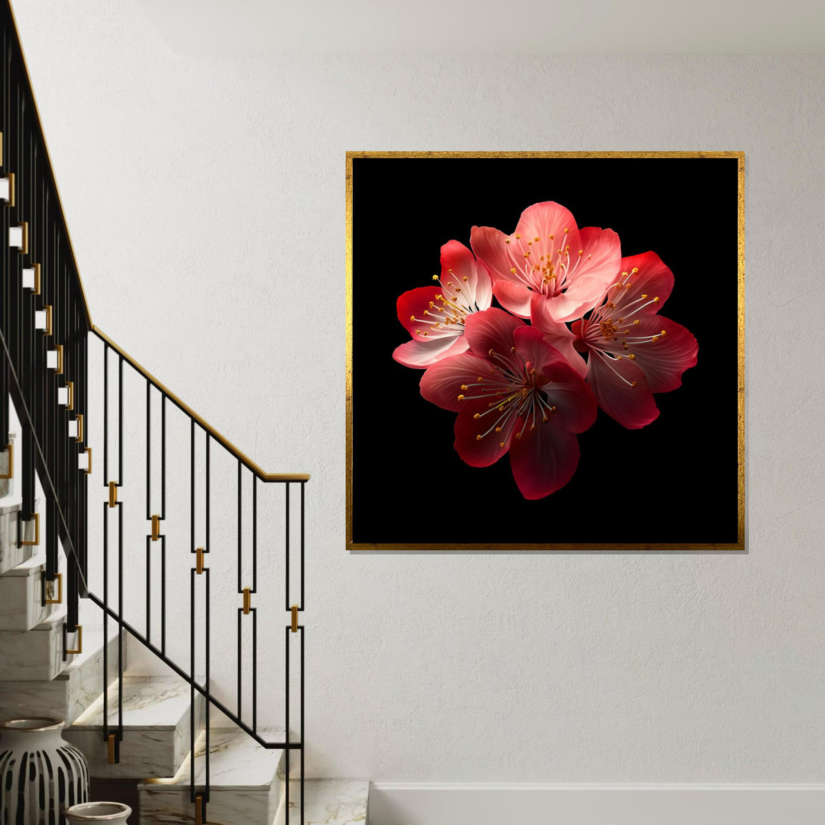 Cherry Blossom Canvas, Floral Wall Art, Pink Flower Print, Nature Poster, Wall Art Canvas Design, Ready to Hang Decoration
