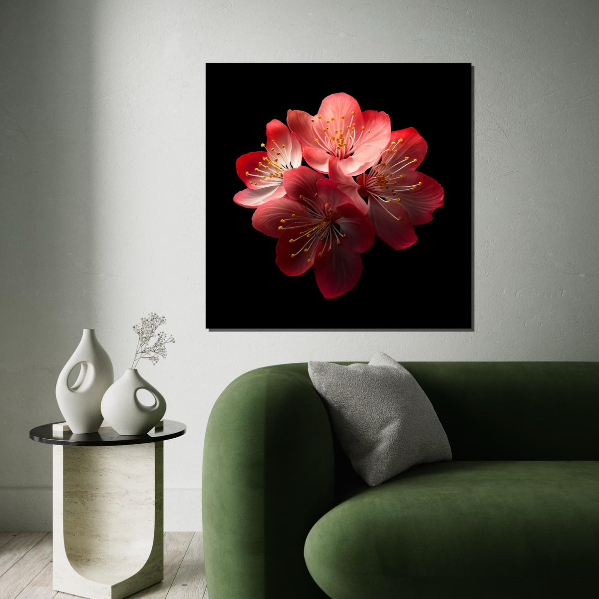 Cherry Blossom Canvas, Floral Wall Art, Pink Flower Print, Nature Poster, Wall Art Canvas Design, Ready to Hang Decoration