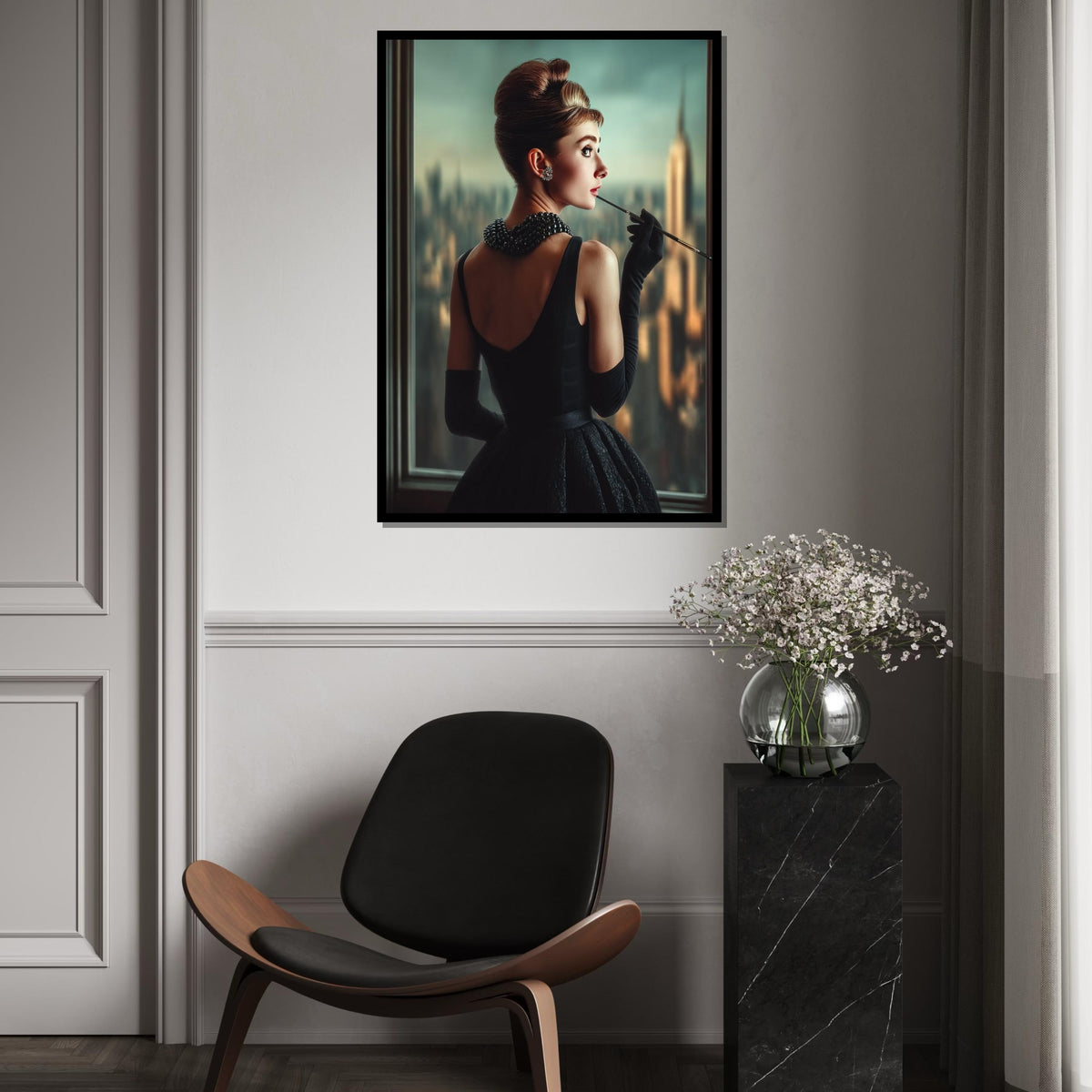 Elegant Woman Canvas, Vintage Glamour Art, Classy Lady Wall Print, Fashion Poster, Wall Art Canvas Design, Ready to Hang Decoration
