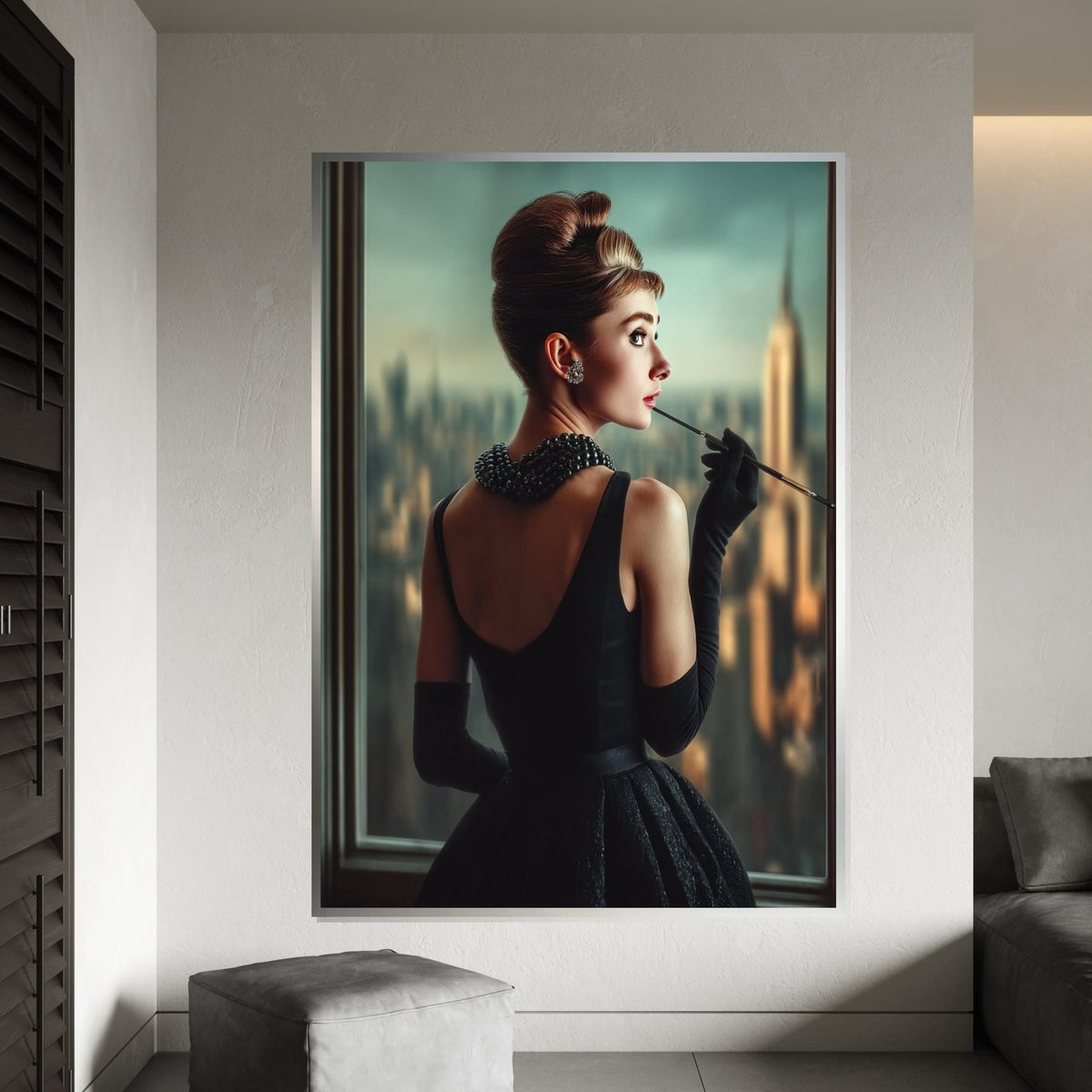 Elegant Woman Canvas, Vintage Glamour Art, Classy Lady Wall Print, Fashion Poster, Wall Art Canvas Design, Ready to Hang Decoration