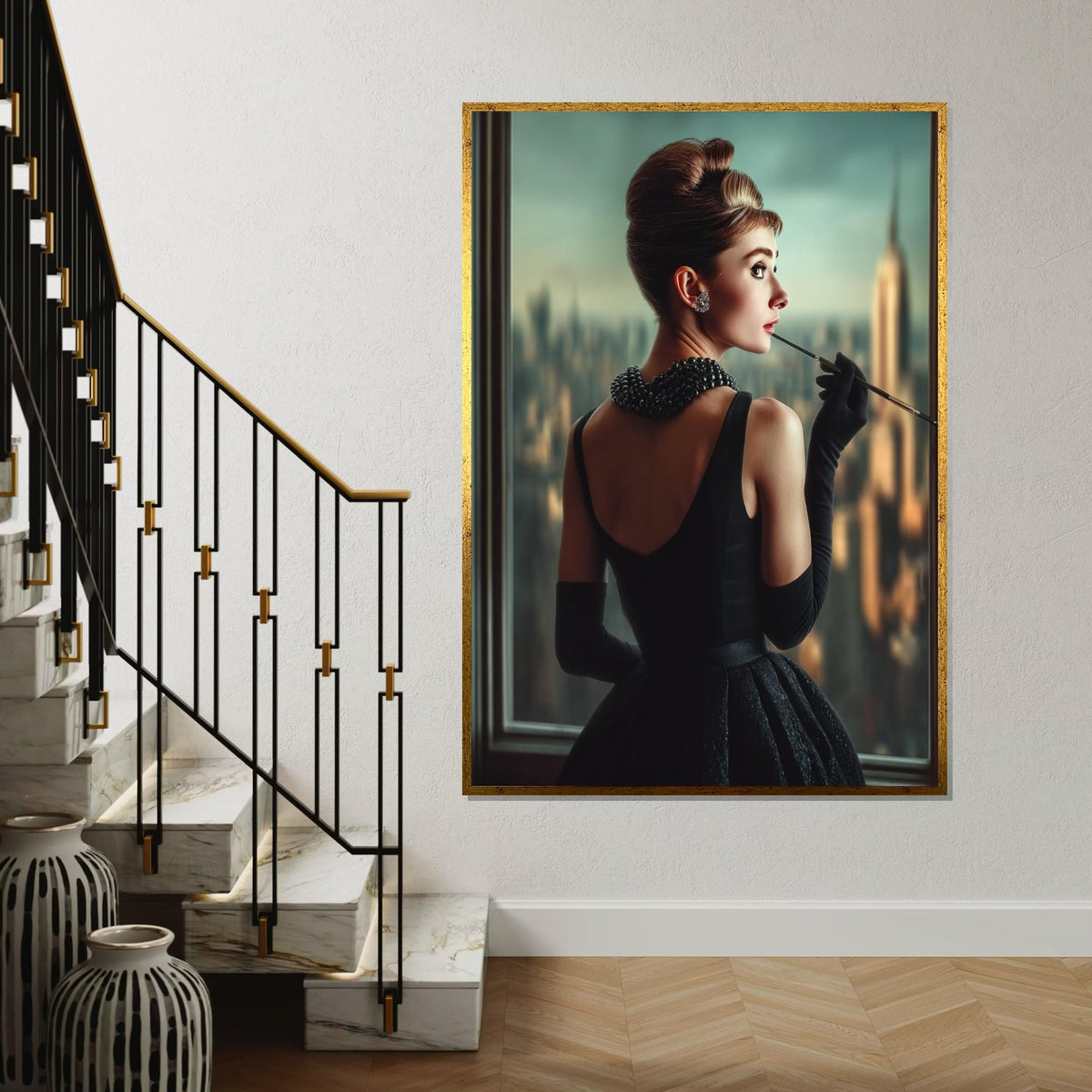 Elegant Woman Canvas, Vintage Glamour Art, Classy Lady Wall Print, Fashion Poster, Wall Art Canvas Design, Ready to Hang Decoration