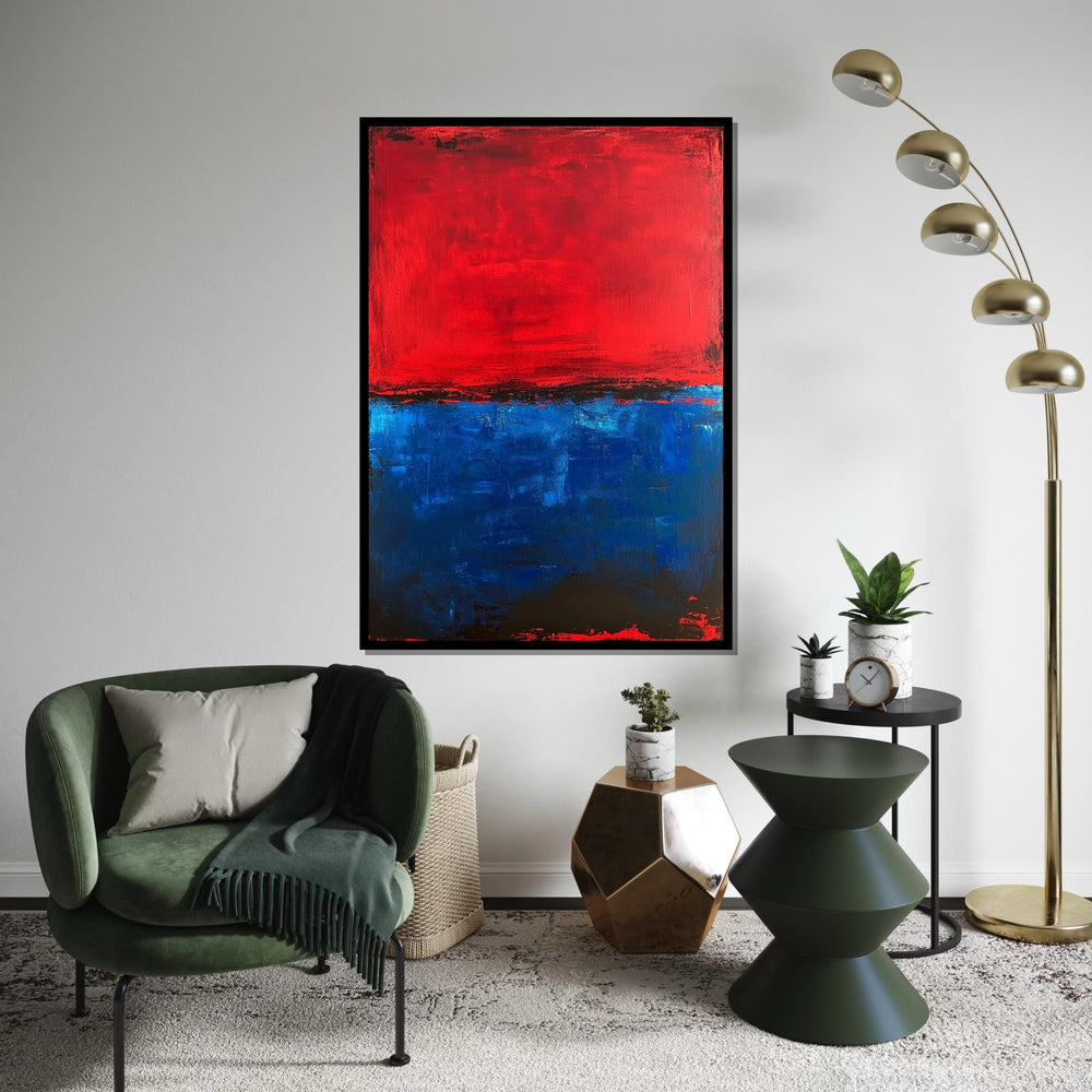 Mark Rothko Inspired Red & Blue Canvas Print, Abstract Color Field Art, Minimalist Modern Wall Decor for Living Room or Office