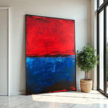Mark Rothko Inspired Red & Blue Canvas Print, Abstract Color Field Art, Minimalist Modern Wall Decor for Living Room or Office