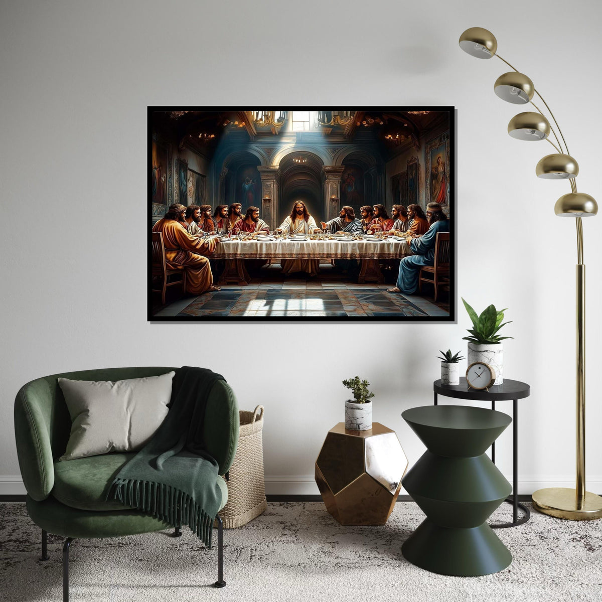 The Last Supper Religious Canvas Art Print – Classic Christian Wall Decor for Church, Dining Room & Home, High-Quality Biblical Artwork Gift
