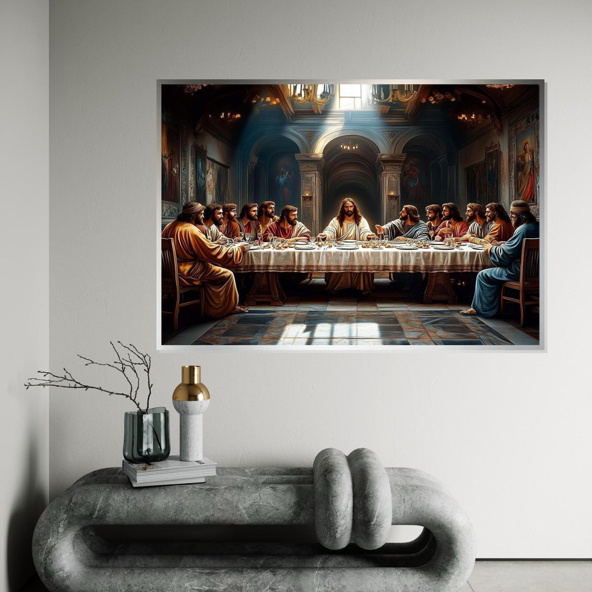 The Last Supper Religious Canvas Art Print – Classic Christian Wall Decor for Church, Dining Room & Home, High-Quality Biblical Artwork Gift