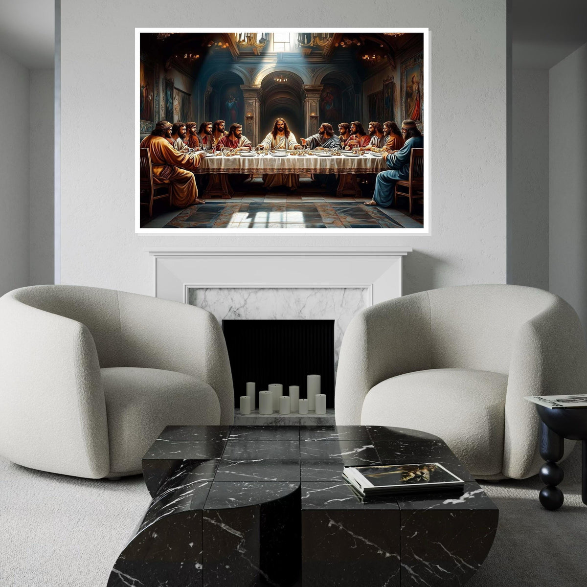 The Last Supper Religious Canvas Art Print – Classic Christian Wall Decor for Church, Dining Room & Home, High-Quality Biblical Artwork Gift