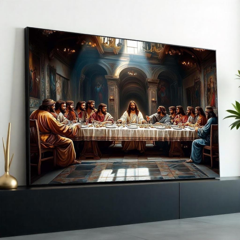 The Last Supper Religious Canvas Art Print – Classic Christian Wall Decor for Church, Dining Room & Home, High-Quality Biblical Artwork Gift