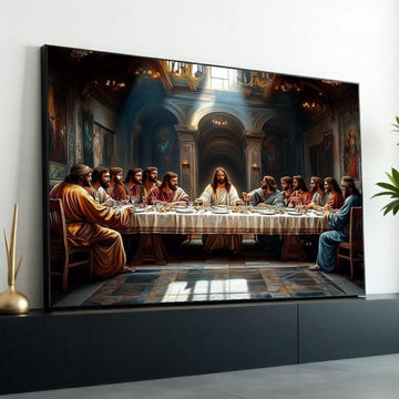 The Last Supper Religious Canvas Art Print – Classic Christian Wall Decor for Church, Dining Room & Home, High-Quality Biblical Artwork Gift