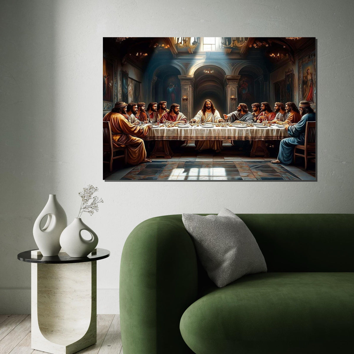 The Last Supper Religious Canvas Art Print – Classic Christian Wall Decor for Church, Dining Room & Home, High-Quality Biblical Artwork Gift