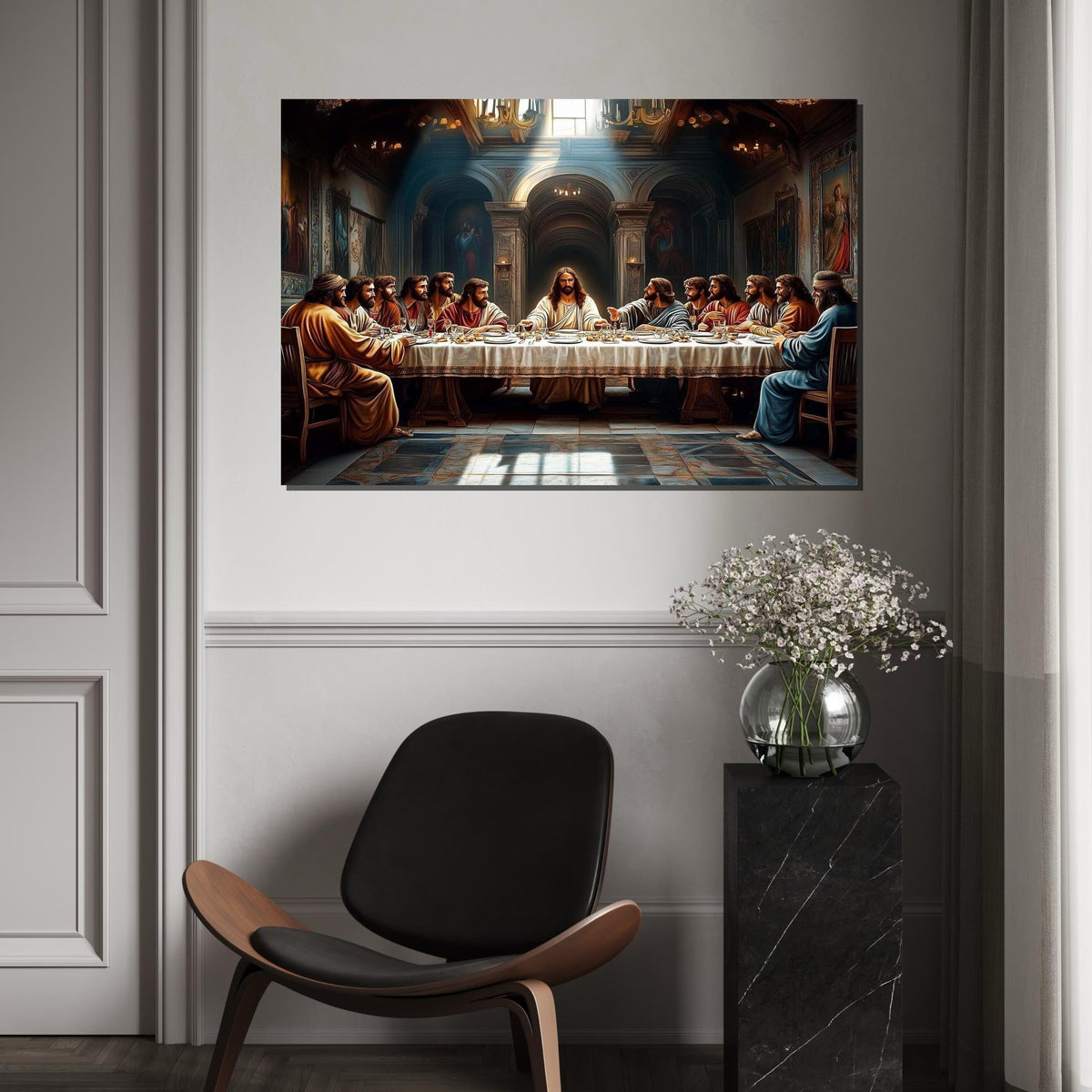 The Last Supper Religious Canvas Art Print – Classic Christian Wall Decor for Church, Dining Room & Home, High-Quality Biblical Artwork Gift