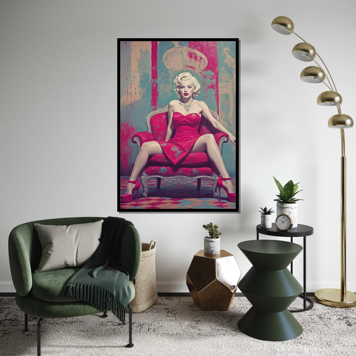 Iconic Marilyn Monroe Canvas Art Print – Vintage Hollywood Glamour Fine Art Wall Decor for Living Room, Bedroom & Studio, Unframed