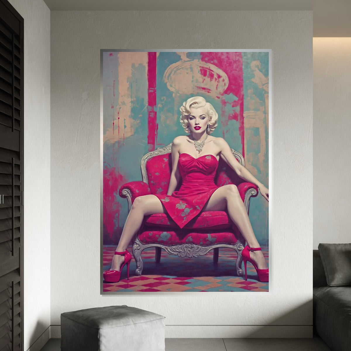 Iconic Marilyn Monroe Canvas Art Print – Vintage Hollywood Glamour Fine Art Wall Decor for Living Room, Bedroom & Studio, Unframed