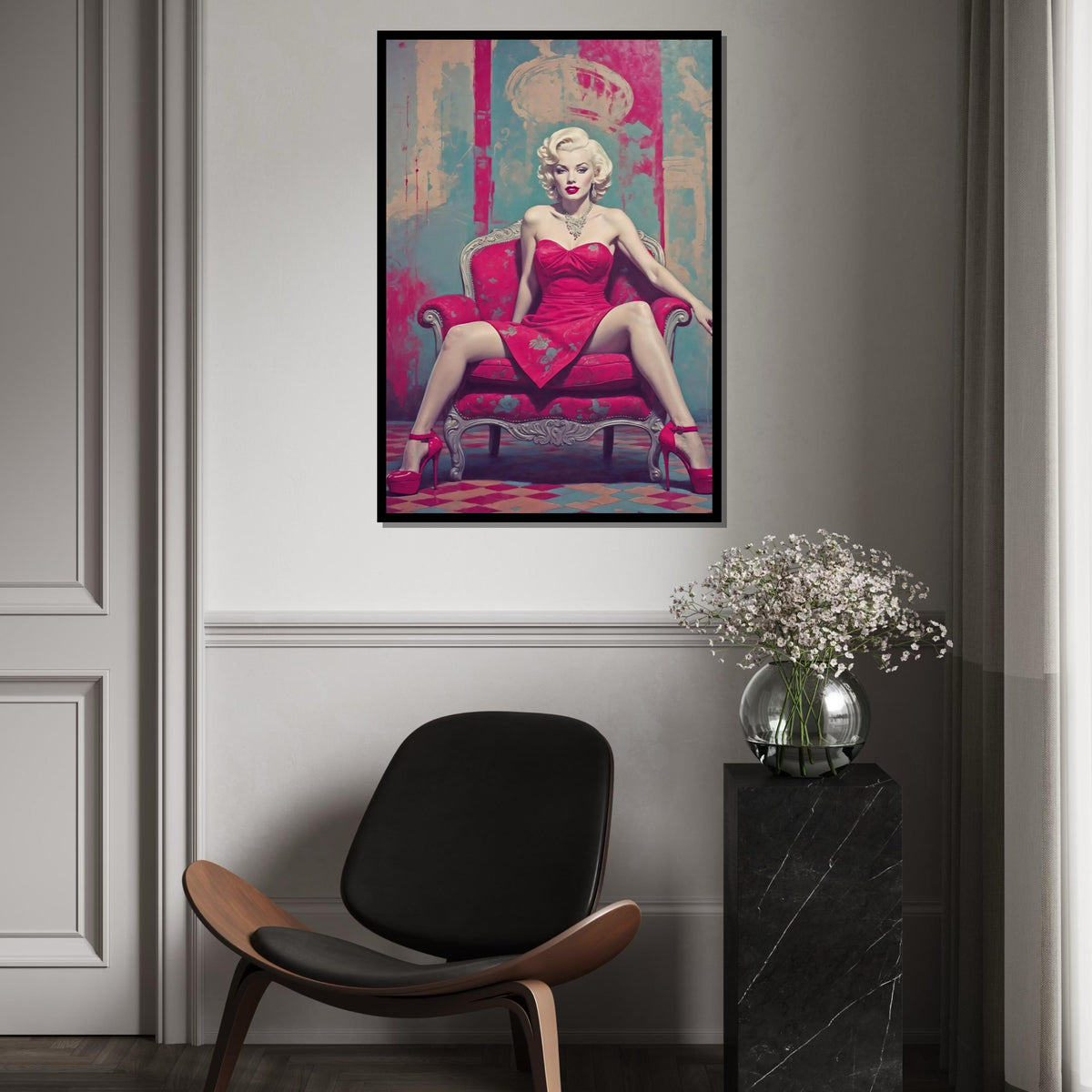 Iconic Marilyn Monroe Canvas Art Print – Vintage Hollywood Glamour Fine Art Wall Decor for Living Room, Bedroom & Studio, Unframed