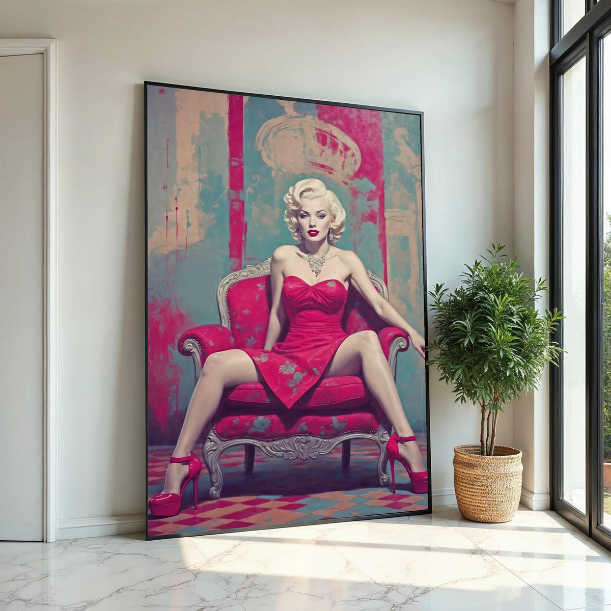Iconic Marilyn Monroe Canvas Art Print – Vintage Hollywood Glamour Fine Art Wall Decor for Living Room, Bedroom & Studio, Unframed